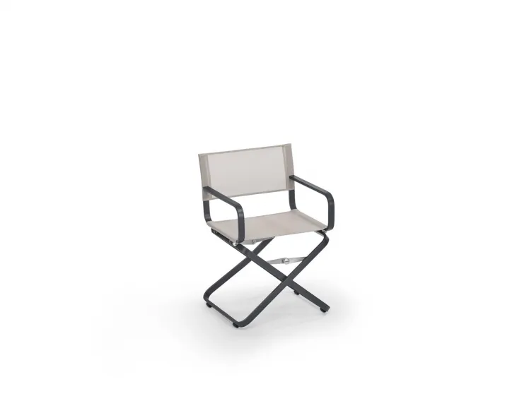 Gartenstuhl Weishupl AHOI BASIC Sessel Aluminium Stoffbespannung grau/sand 2Stk